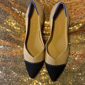 Rothy's Point Toe Flats | Color: Black/Tan | Size: 10